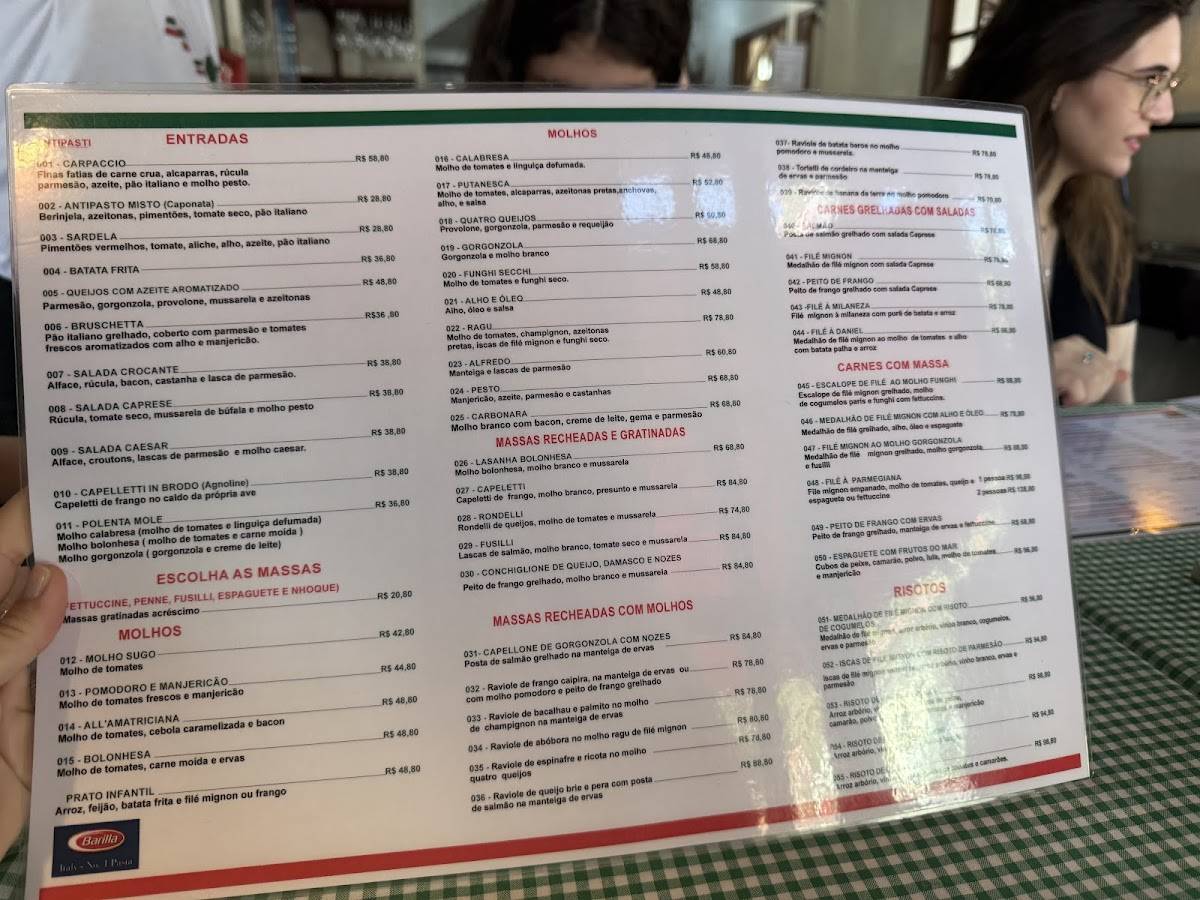 Cantina Italiana cardápio