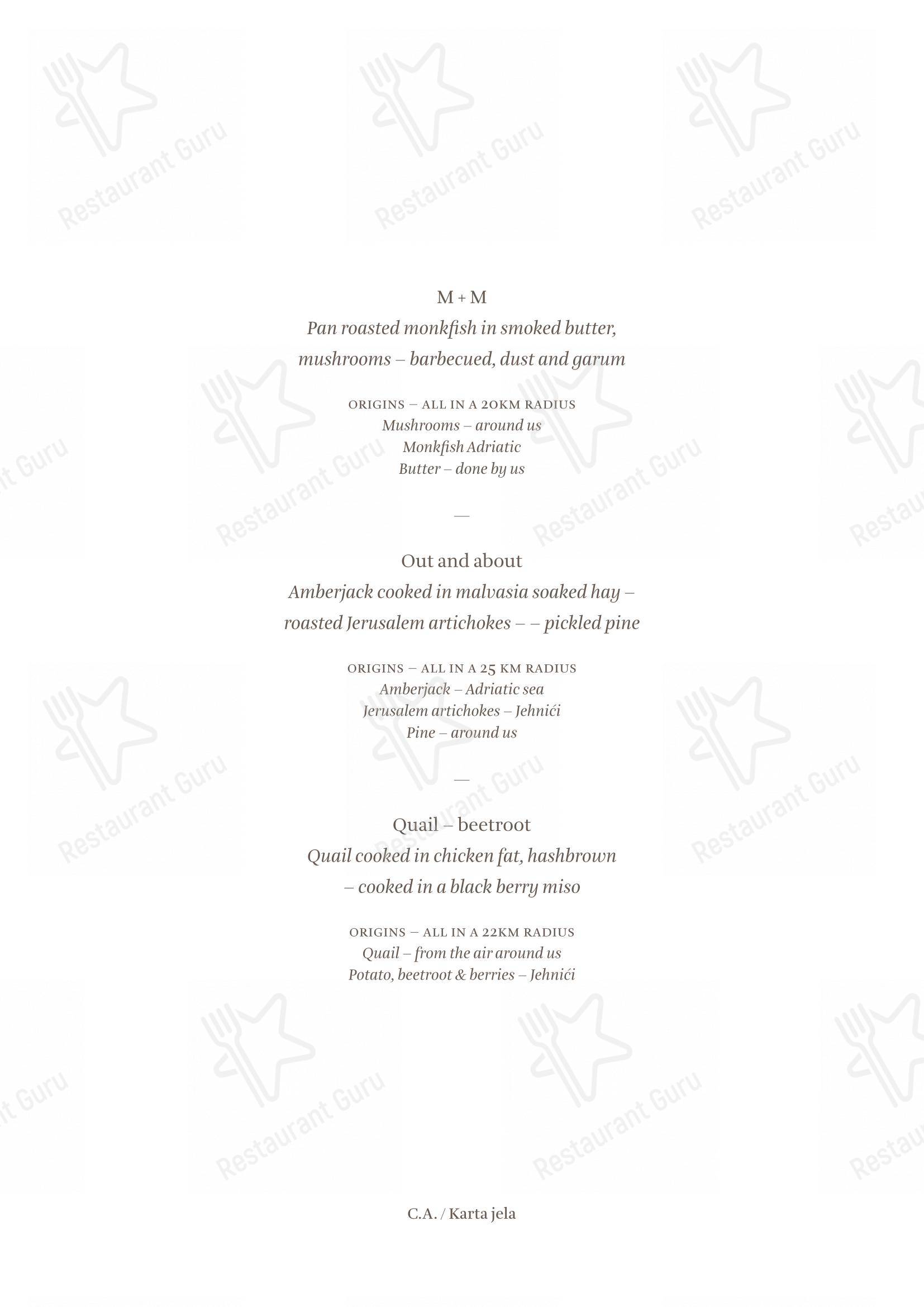 Menu per Cap Aureo Signature Restaurant in Rovigno