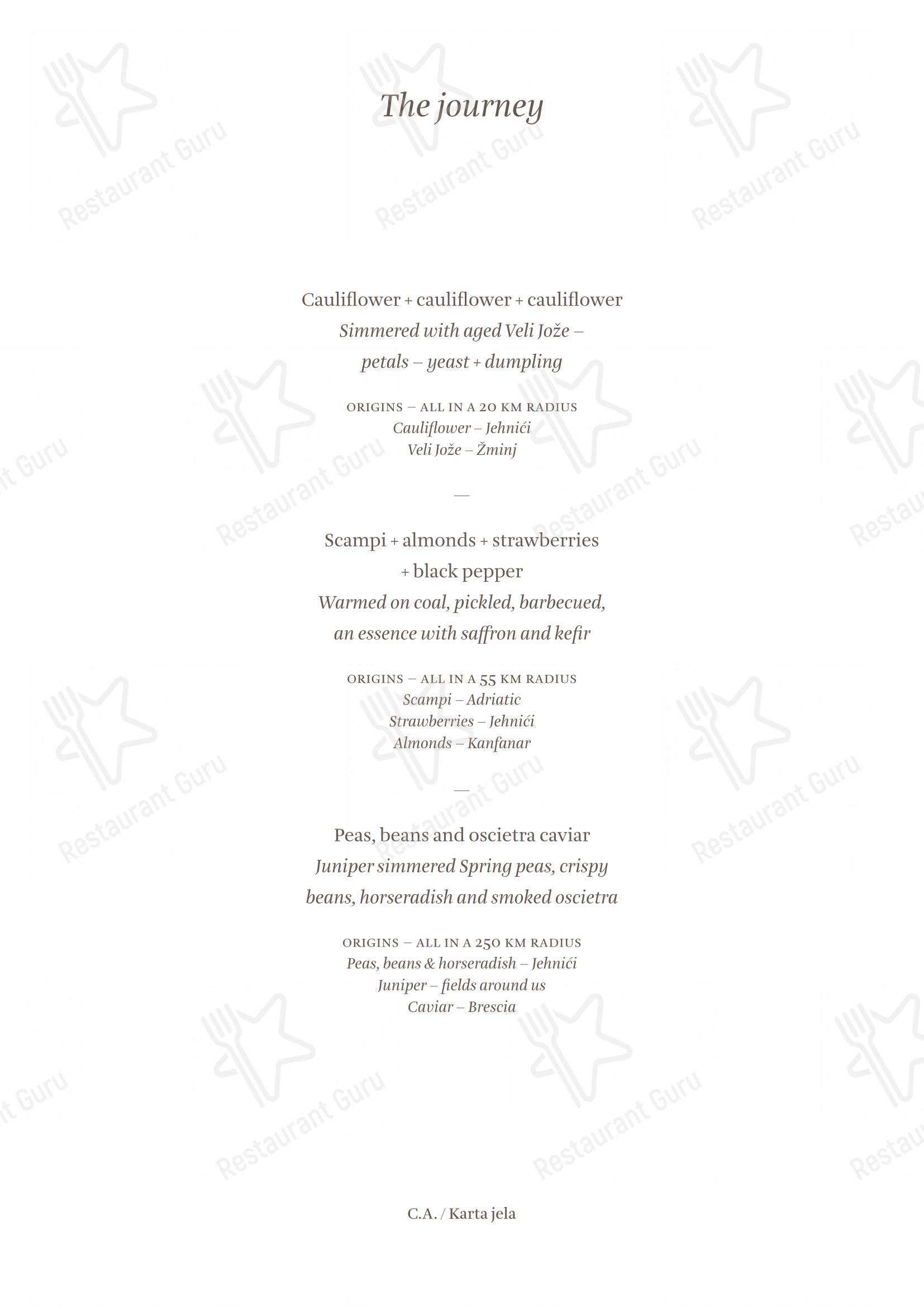Menu per Cap Aureo Signature Restaurant in Rovigno