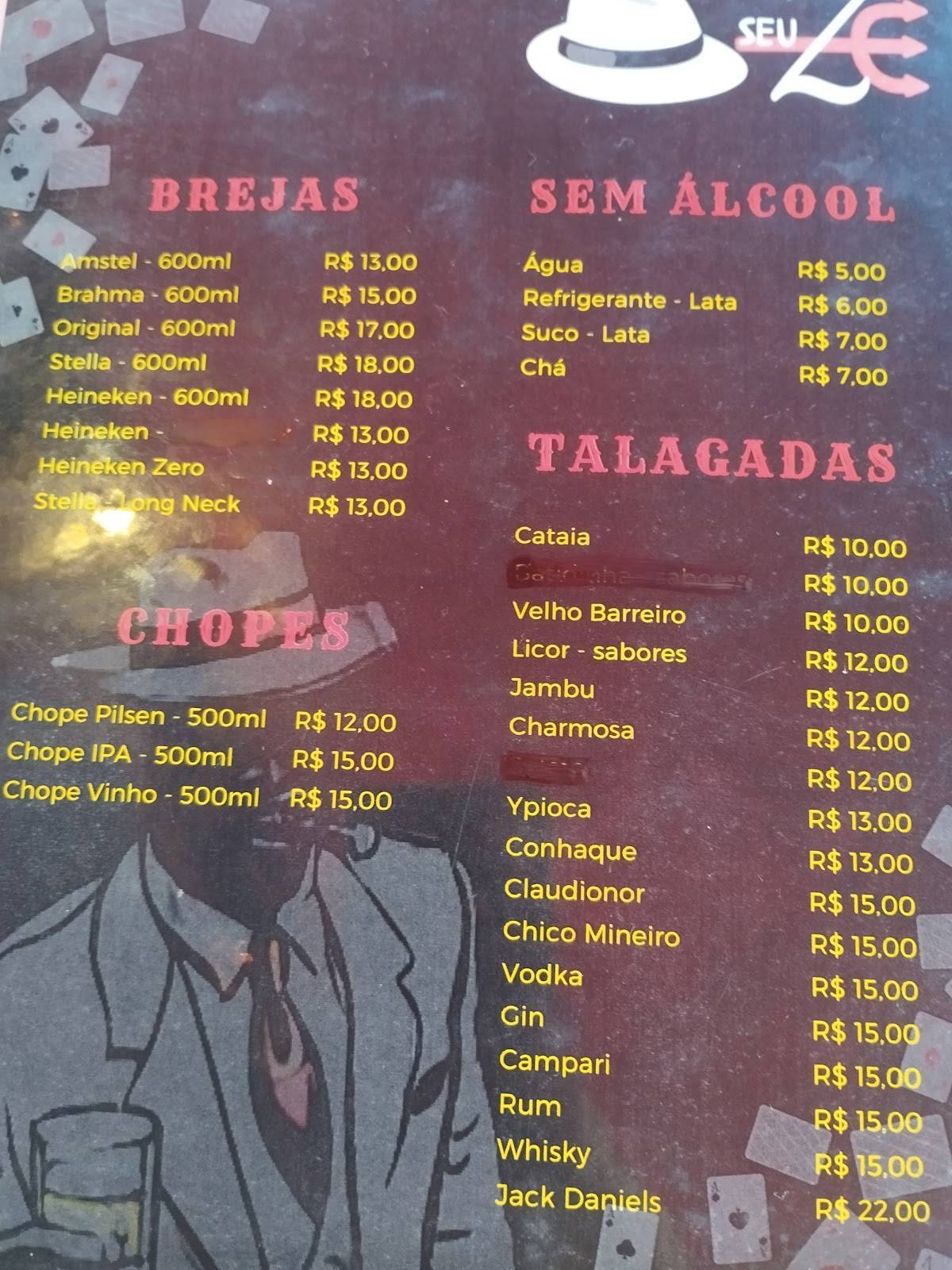 Boteco Seu Zé cardápio