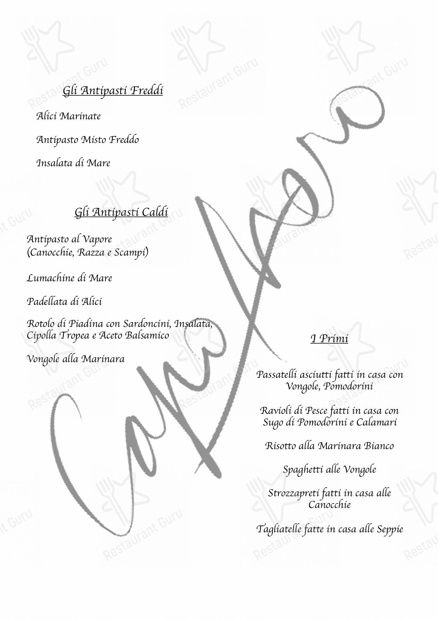 Ristorante Pizzeria Capo Nero in Cesenatico - Menu bar