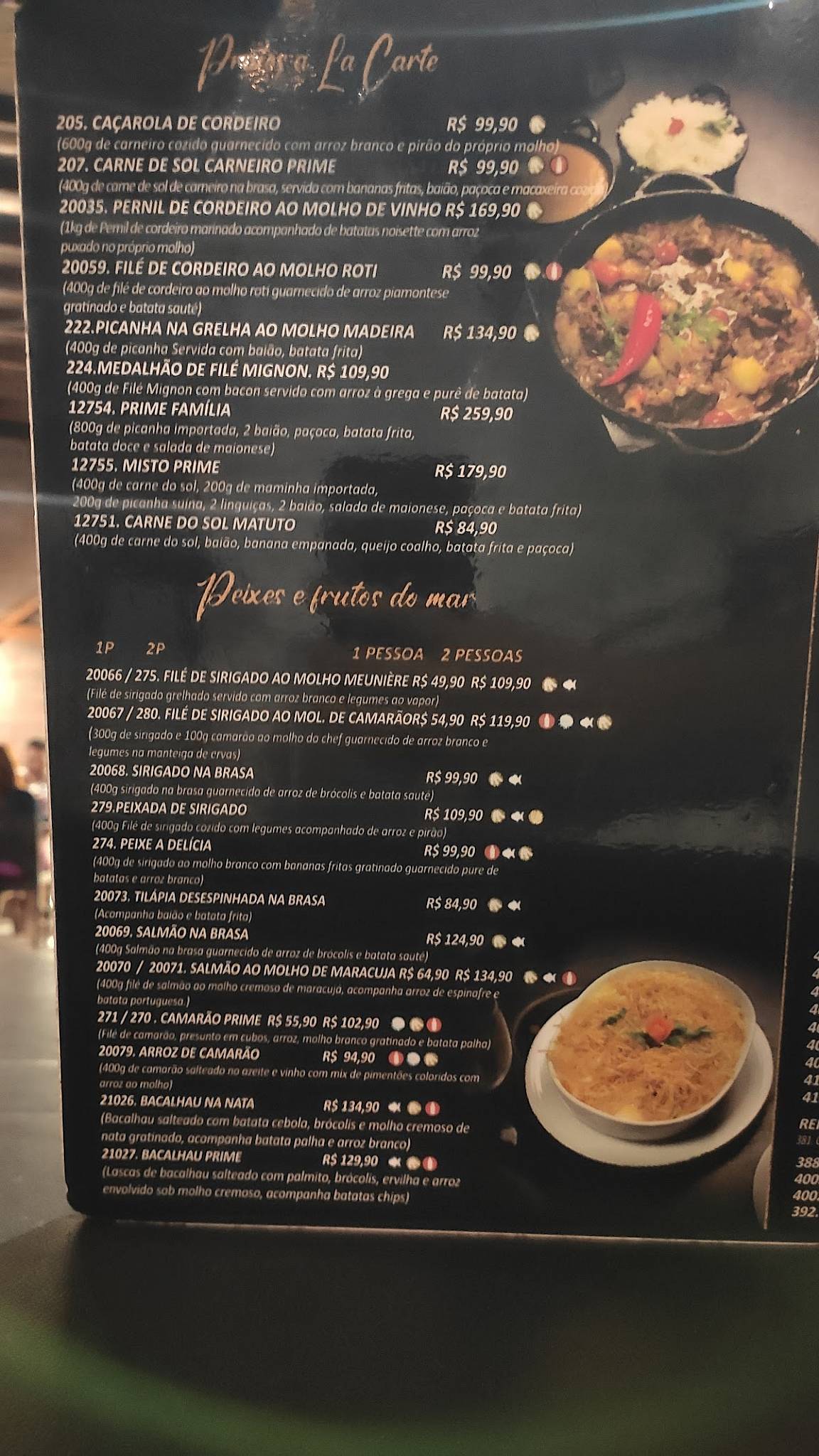 Carneiro Prime Sul cardápio