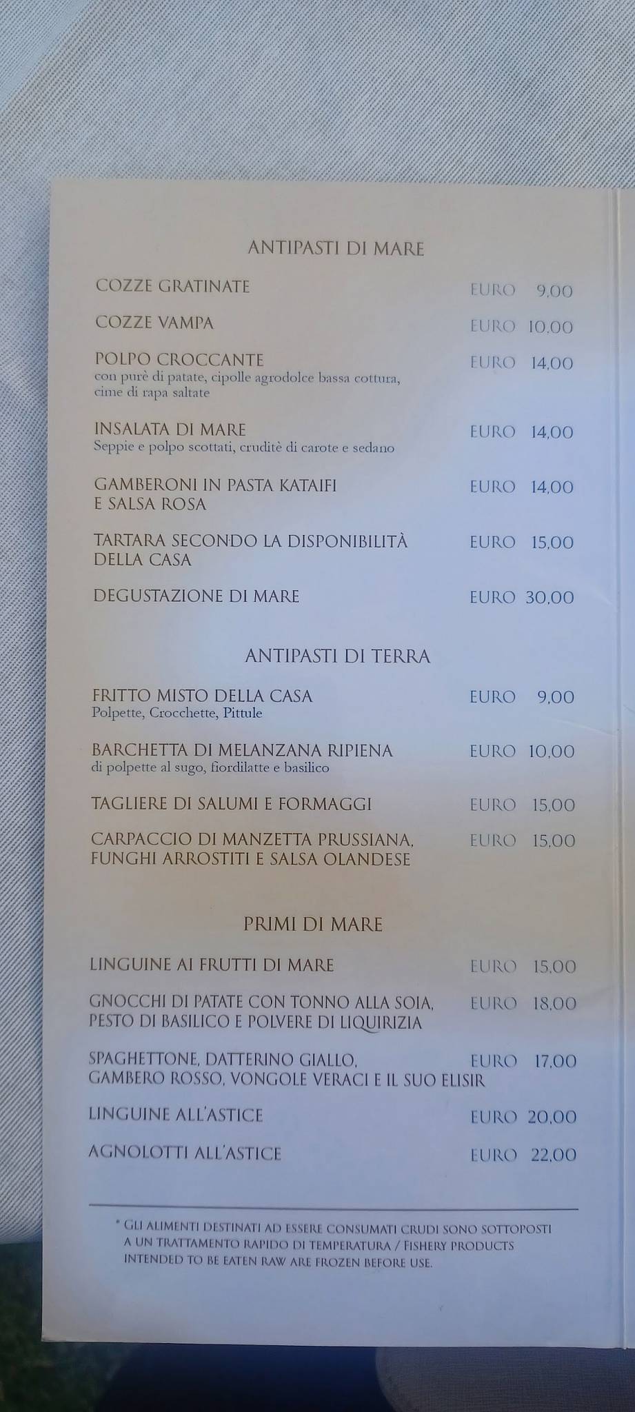 Menu di Ristorante Pizzeria Carpe Diem 