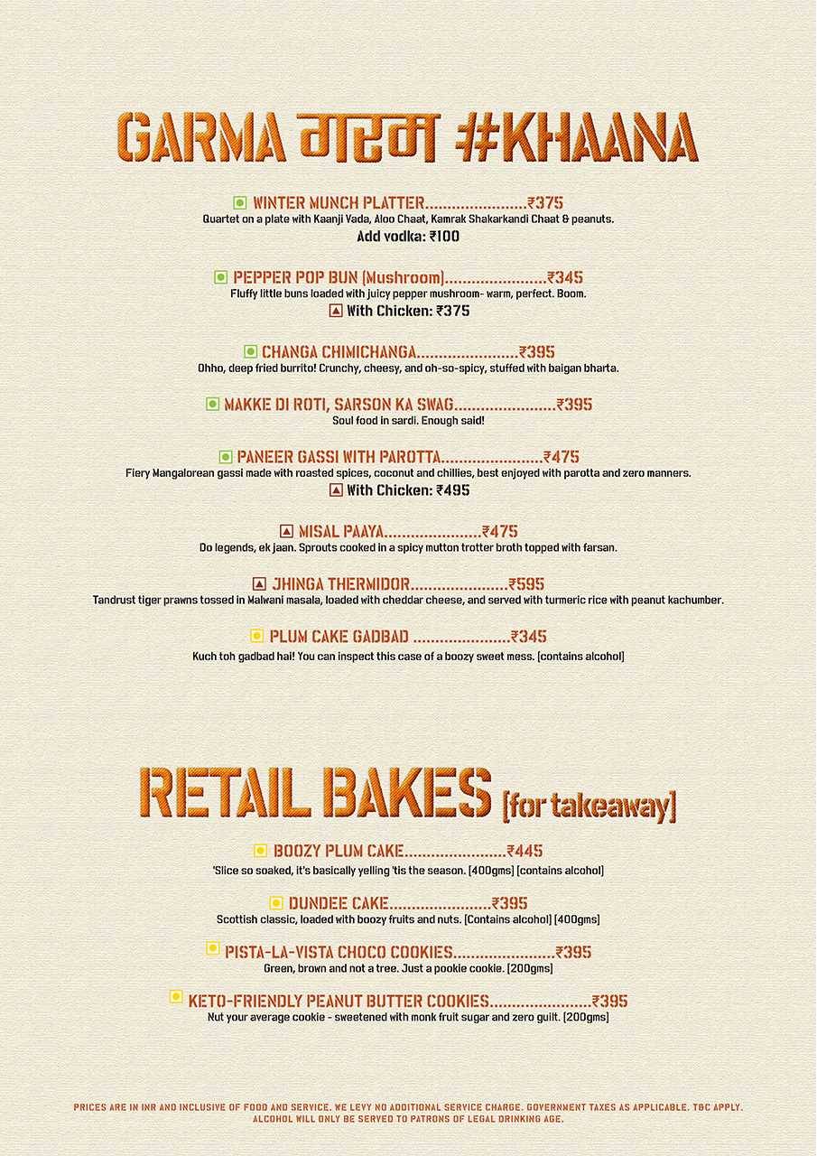 Carter Road SOCIAL menu