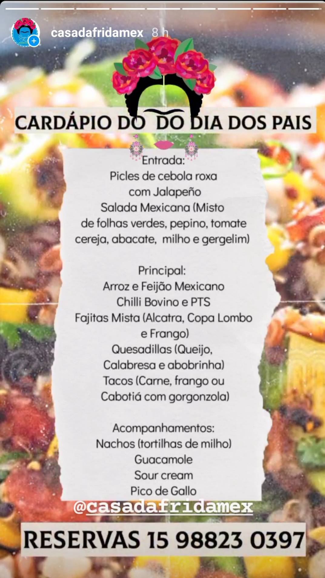 Casa da Frida Mexicanos e Porções cardápio