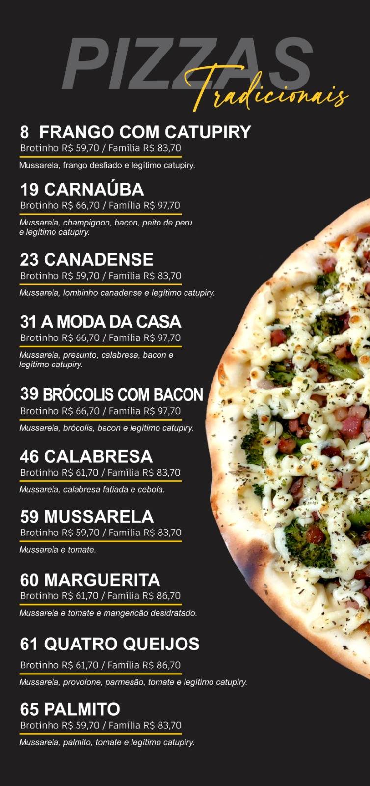 Casa da Pizza Conchal cardápio