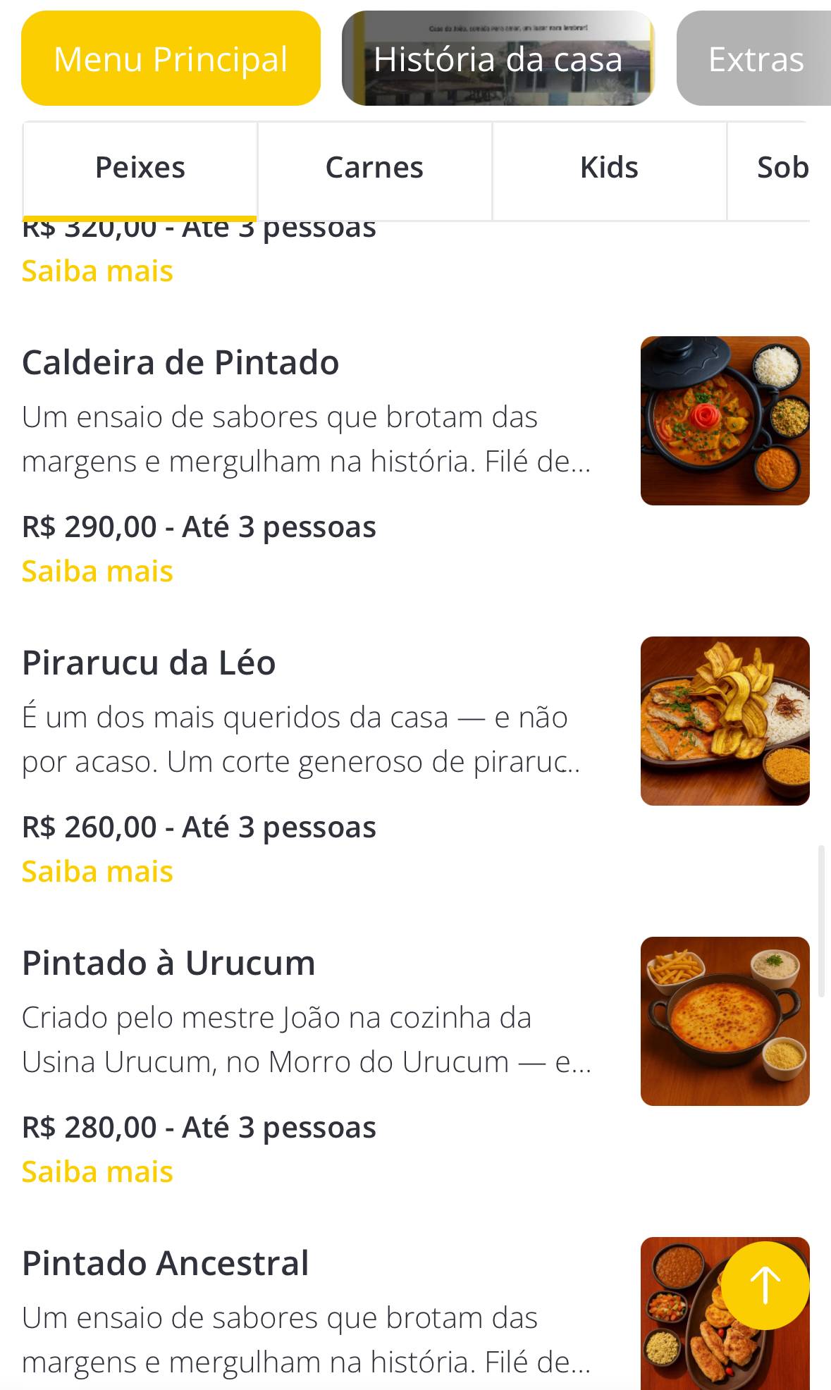 Casa Do João cardápio
