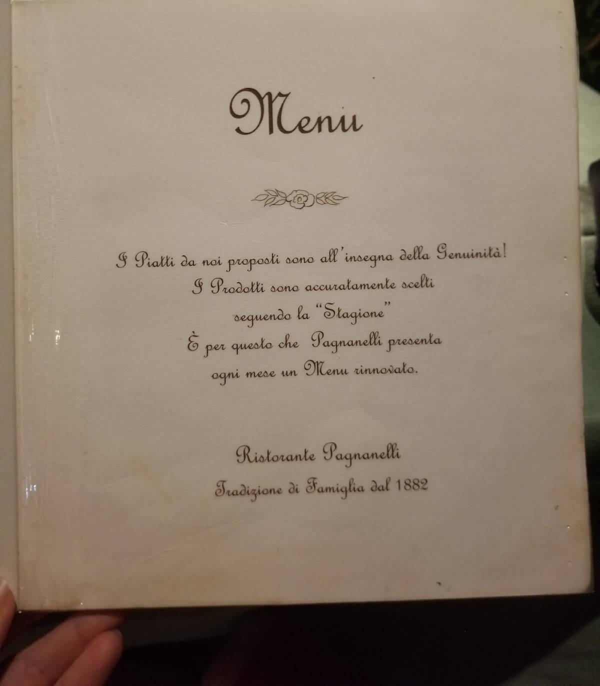Menu di Pagnanelli 