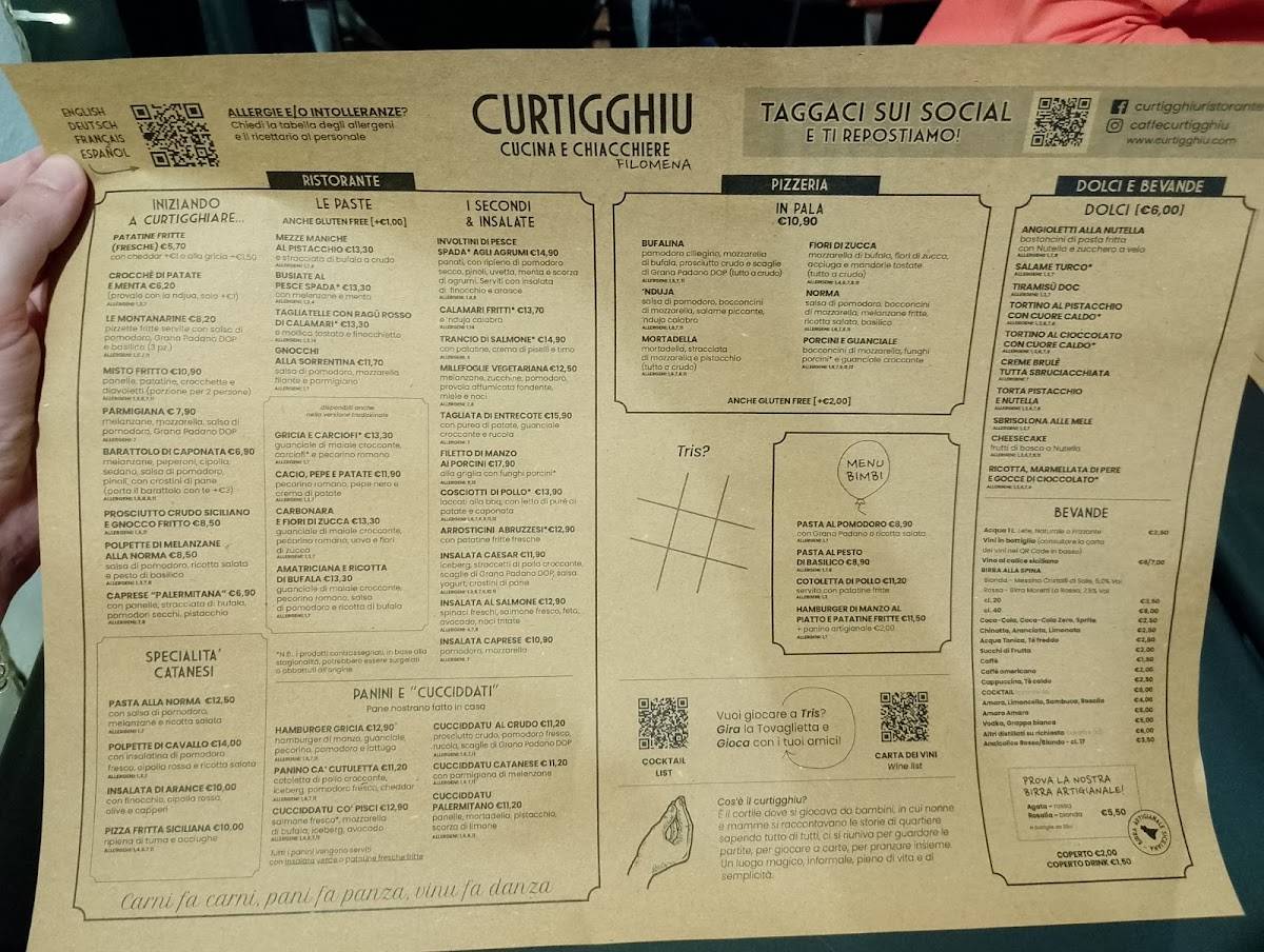 Menu di Curtigghiu - Catania 
