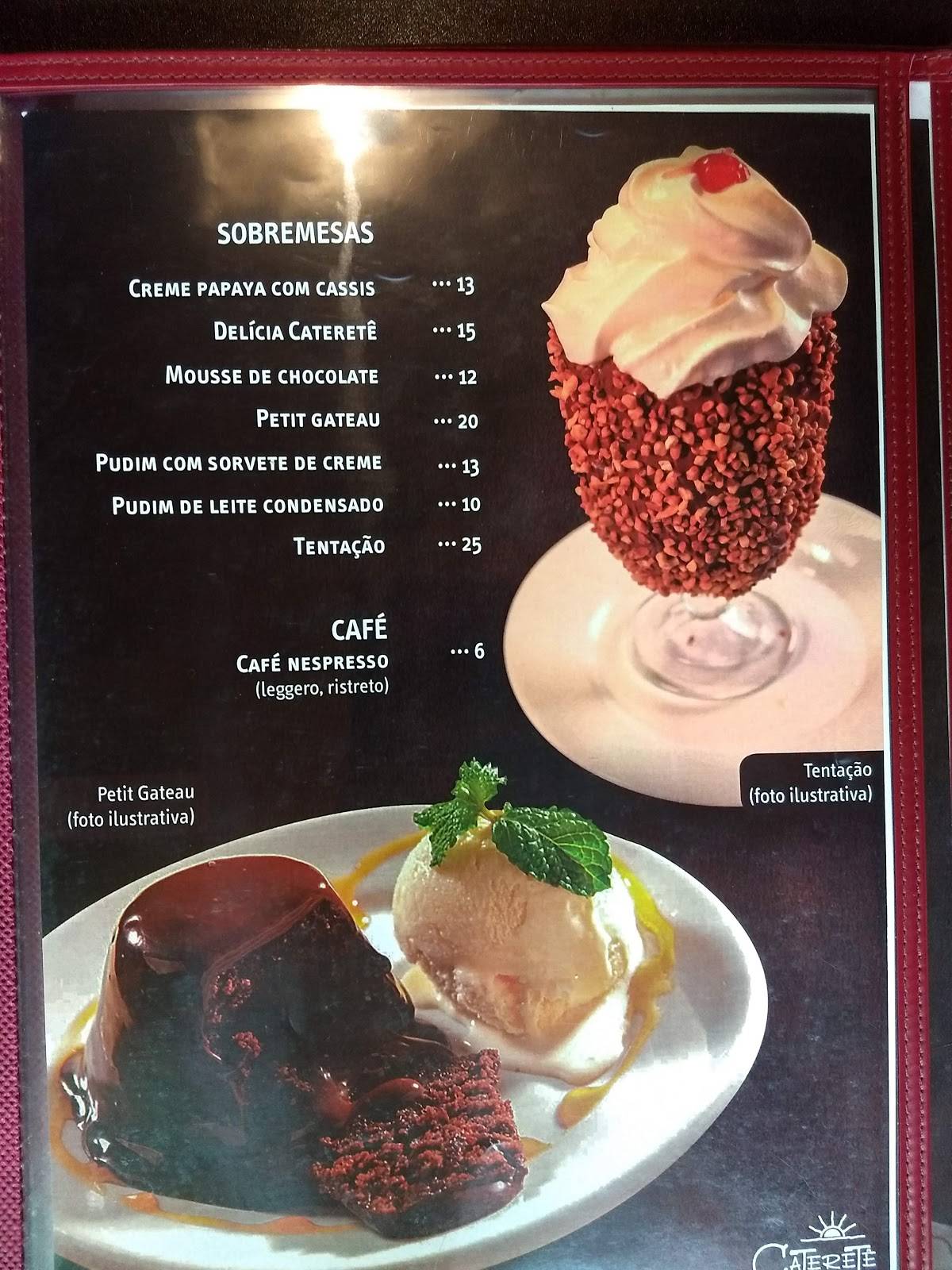 Cateretê cardápio