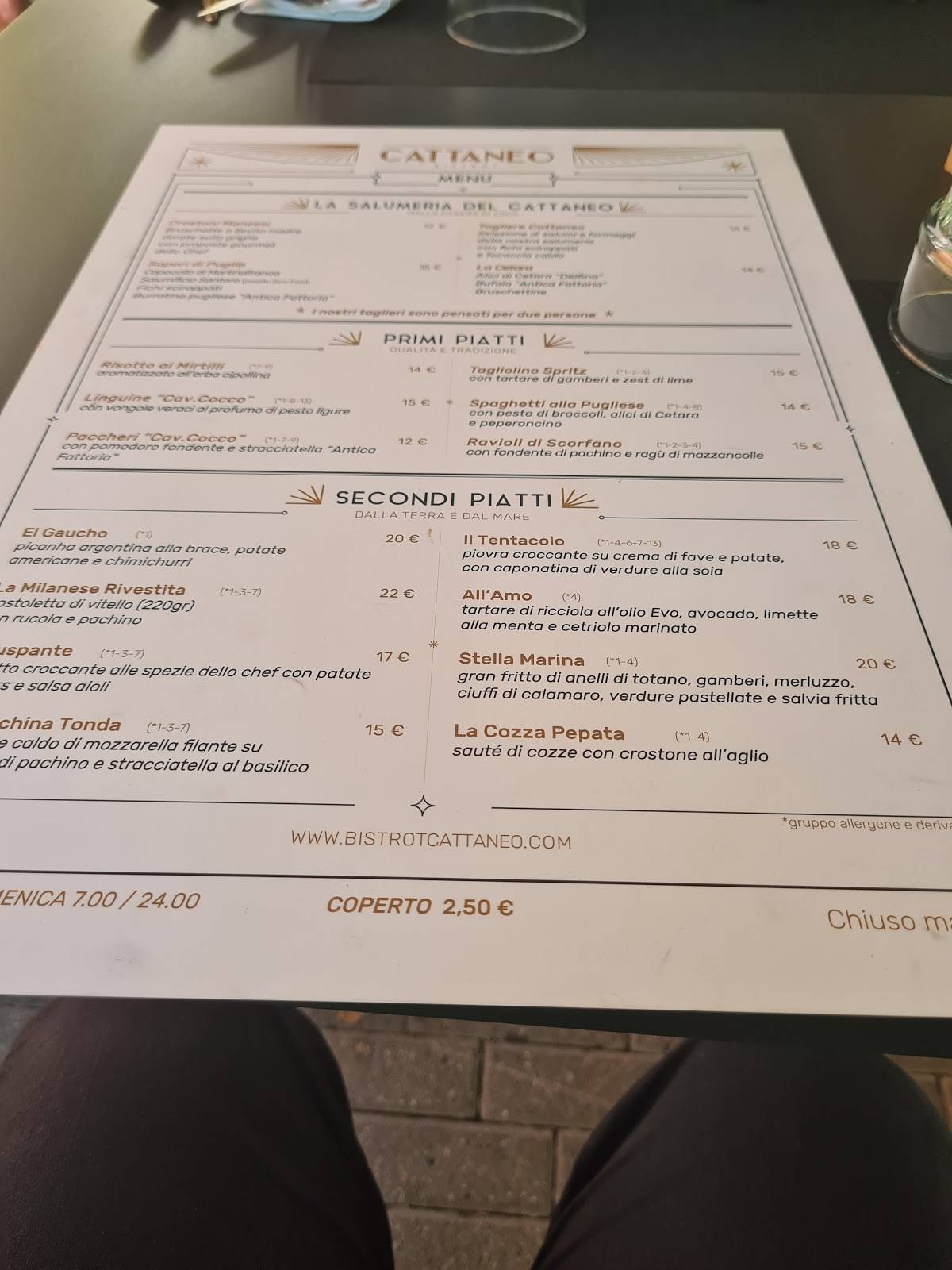 Menu di Cattaneo Bistrot 