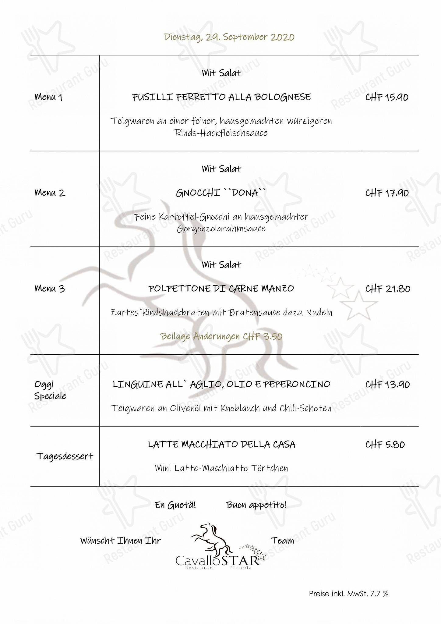 Menu di Cavallo Star - Детское