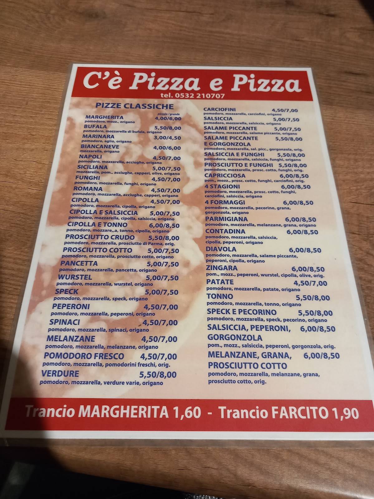 Menu di C 'è Pizza e Pizza 