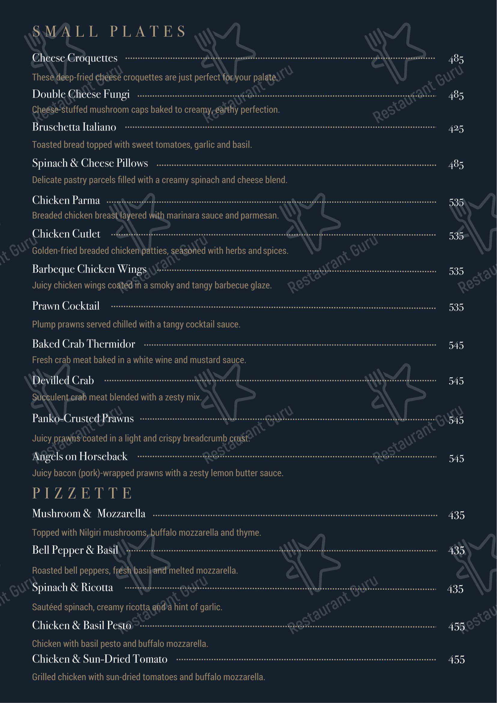 Celeste by Mindescapes in Ooty - Menu