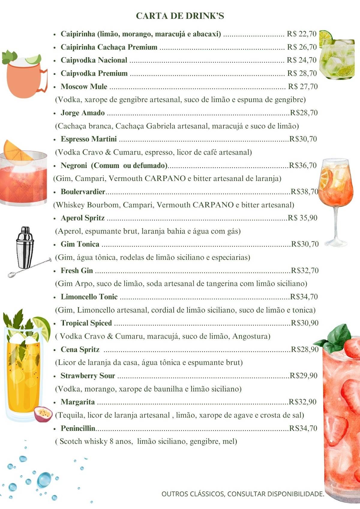Cena Risotteria cardápio