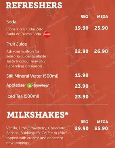 Menu de Wimpy