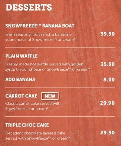 Menu de Wimpy