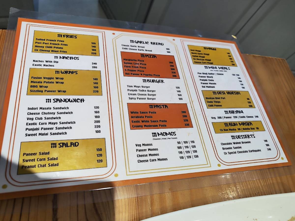 Chai Kaapi 78 menu