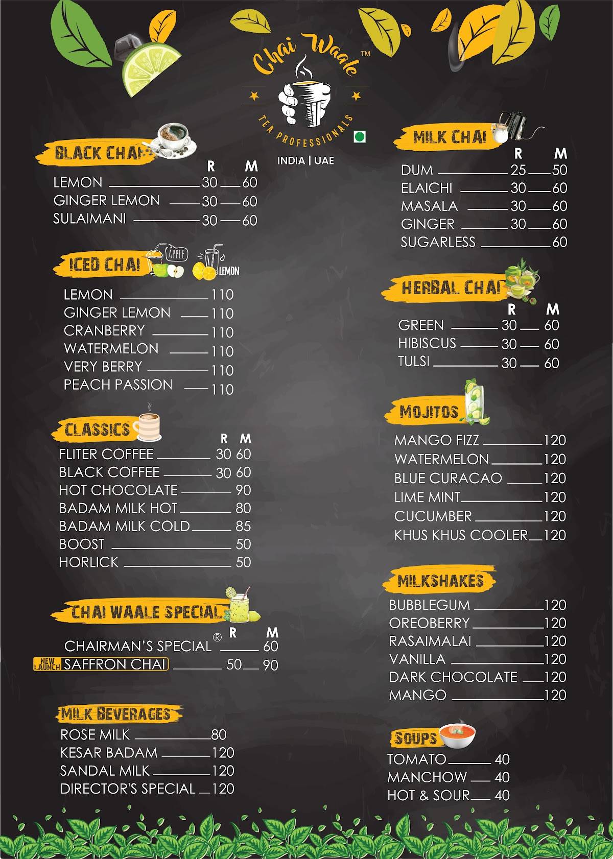 Chai Waale - Adambakkam menu