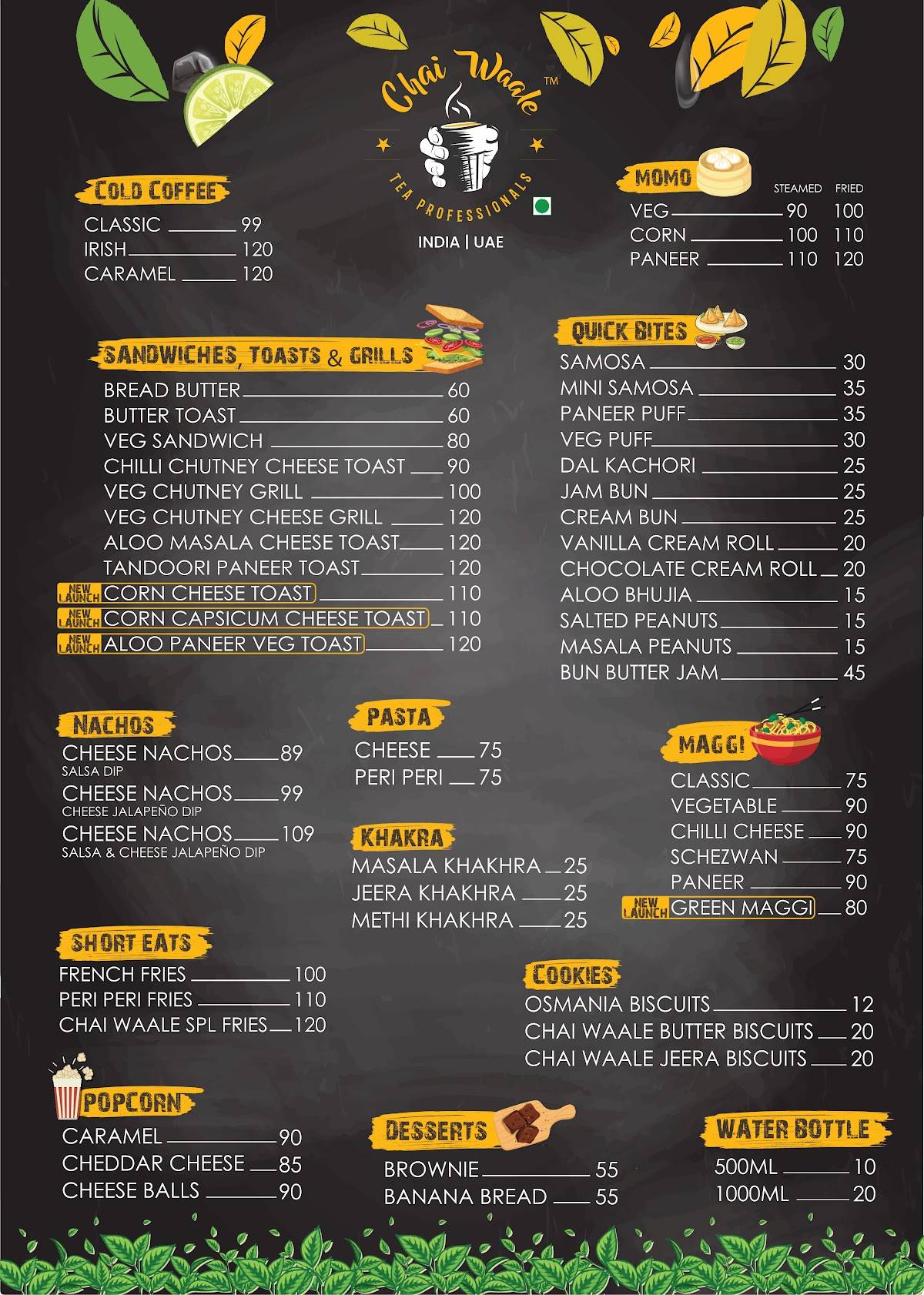 Chai Waale - Adambakkam menu