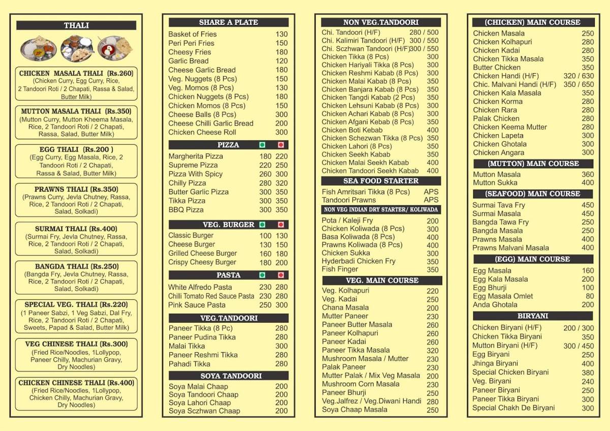 Chakh De menu