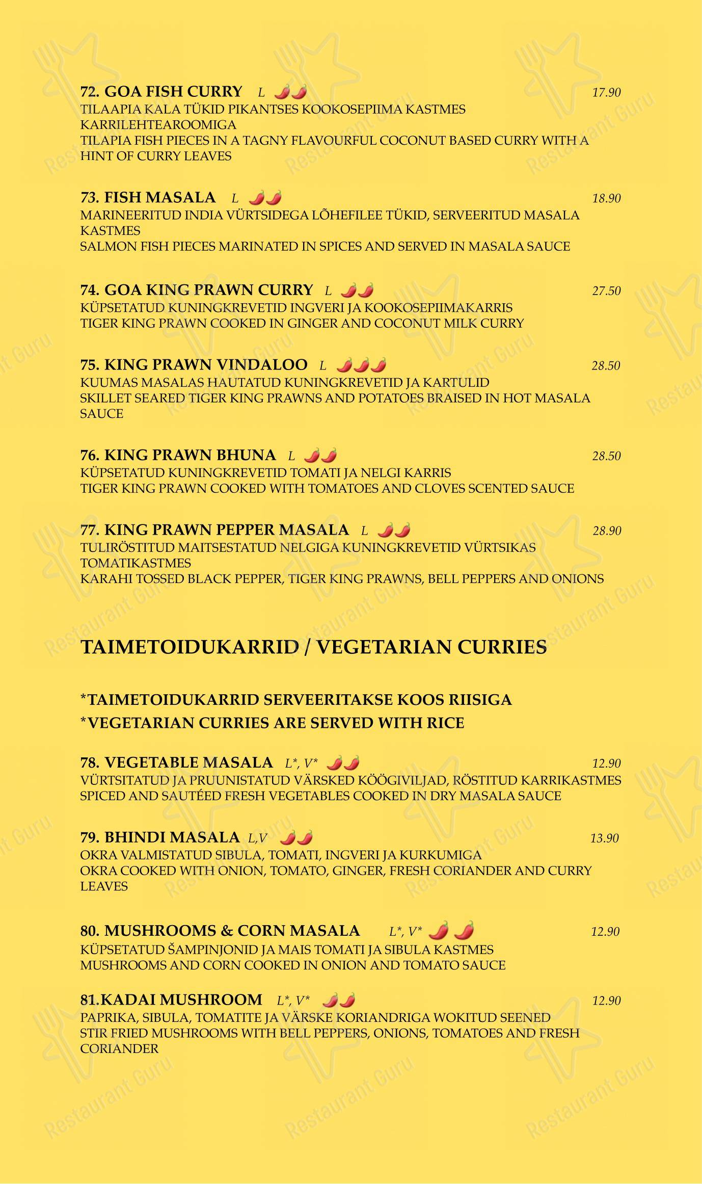 Chakra dans Tallinn - Menu bar