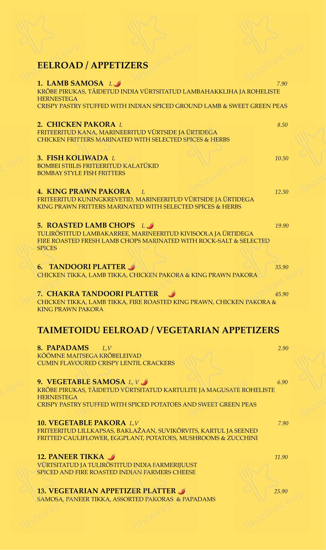 Menu bar pour Chakra dans Tallinn