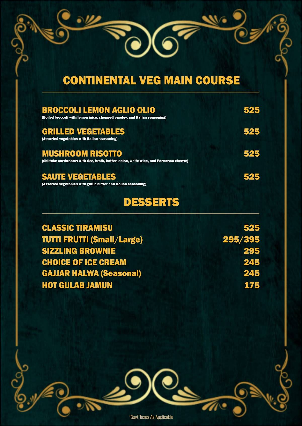 City Cabana menu