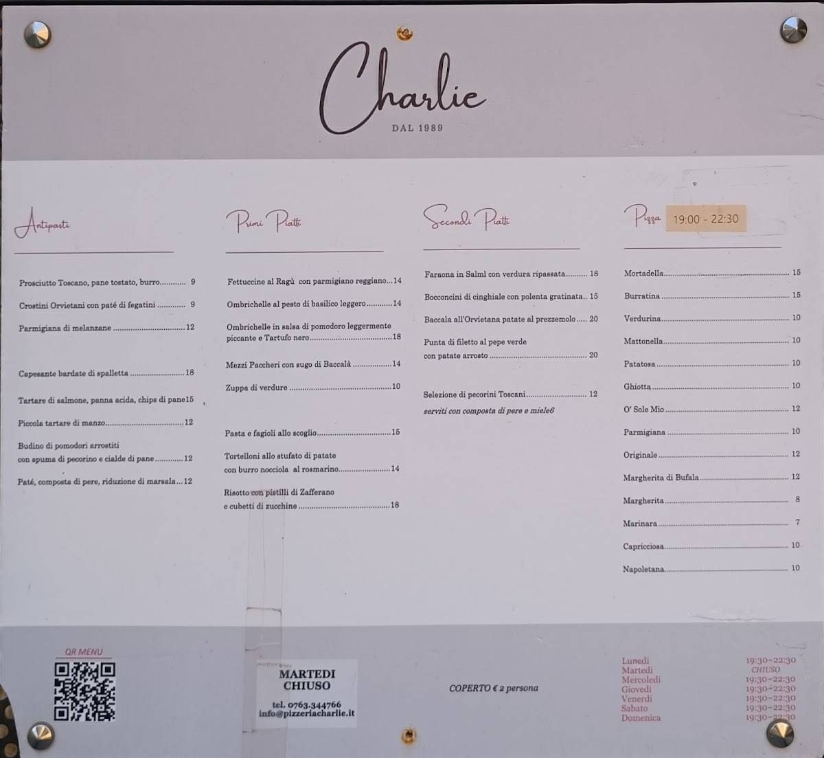 Menu di Charlie 
