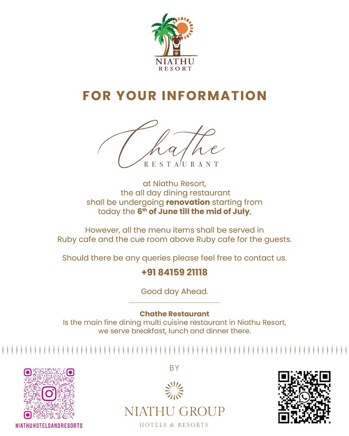 Chathe Restaurant menu