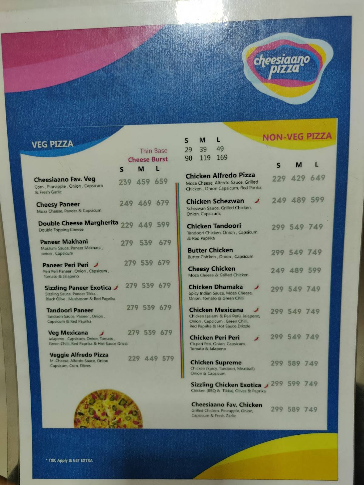 Cheesilicious Pizza & Rolls menu