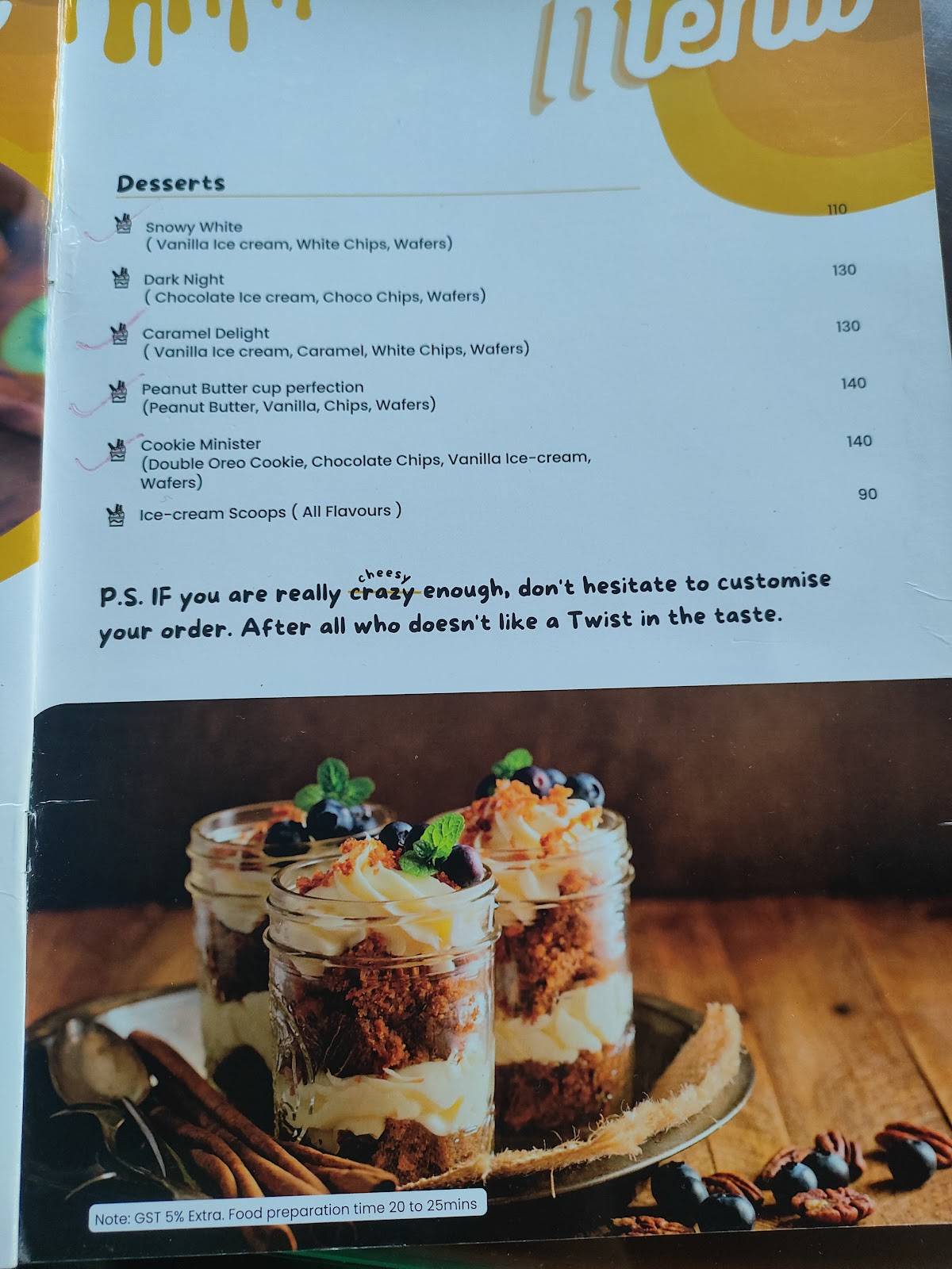 Cheesy Spot Kottayam - Pizza, Burger and more menu