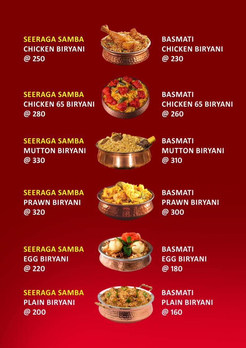 Annamithra menu