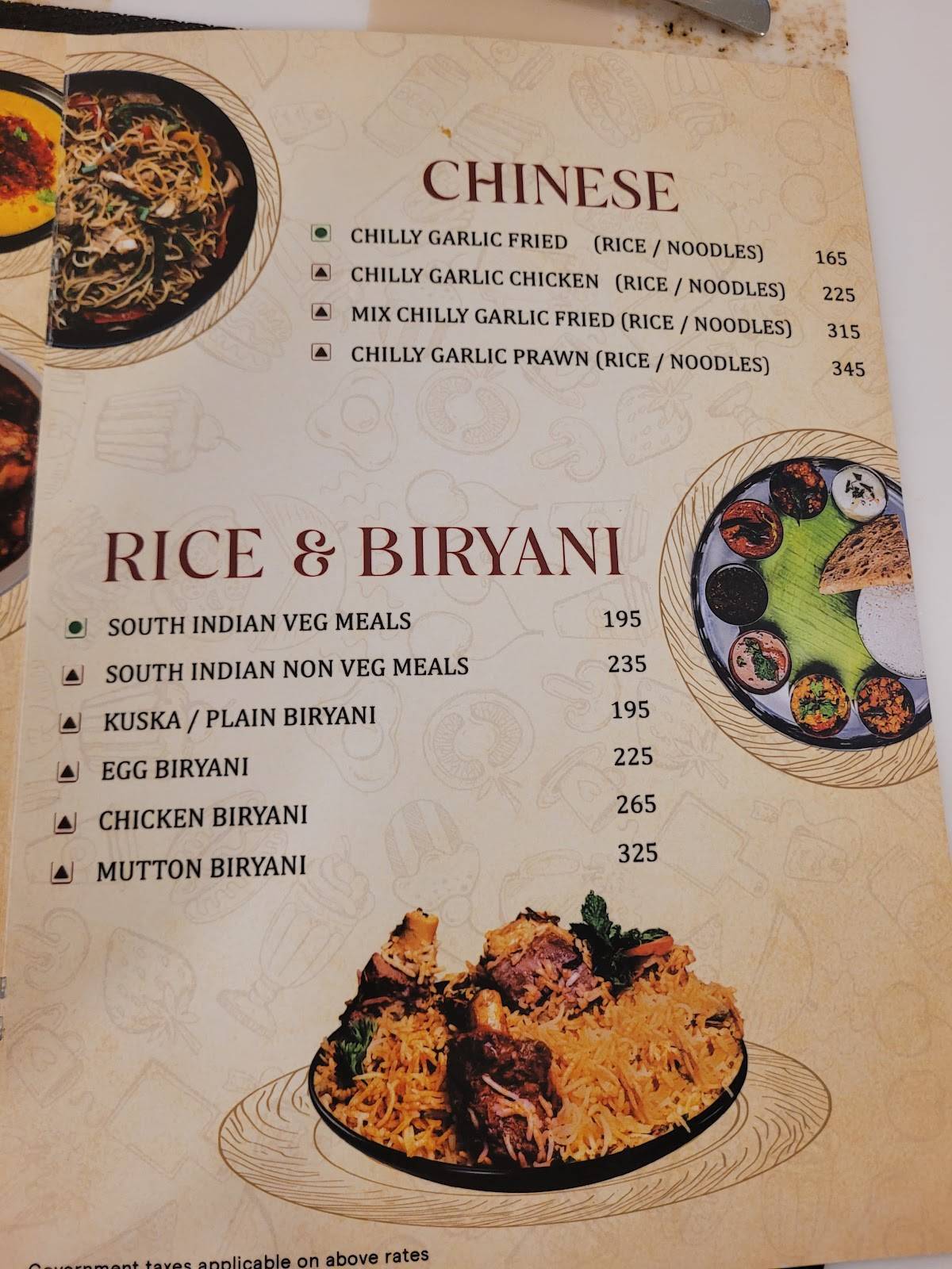 Mirchi Express Restaurant menu