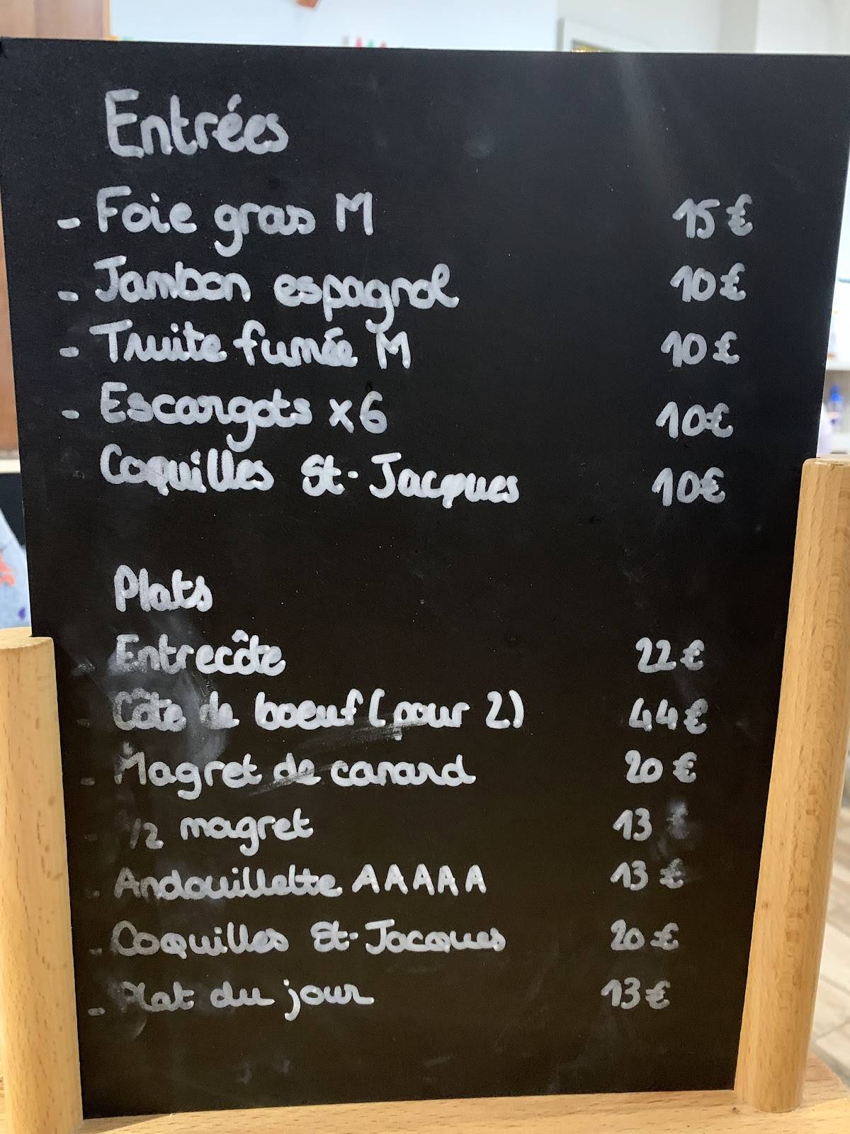 Menu de Chez Erwan