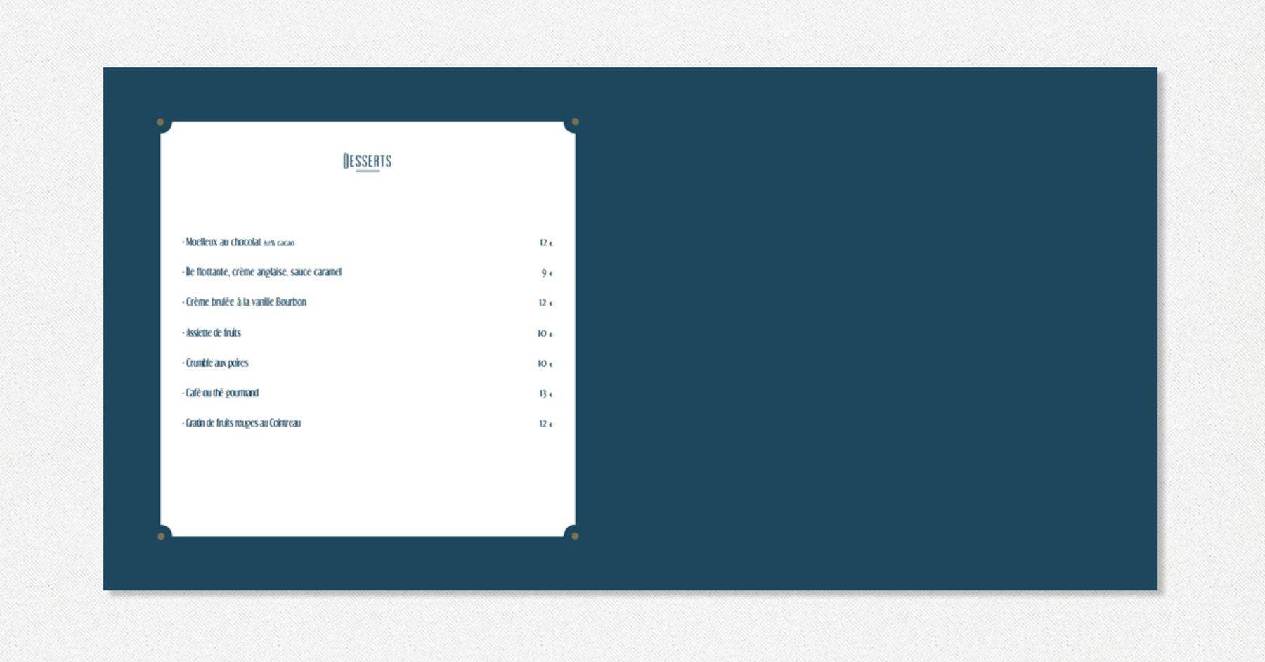 Menu de Chez Franck