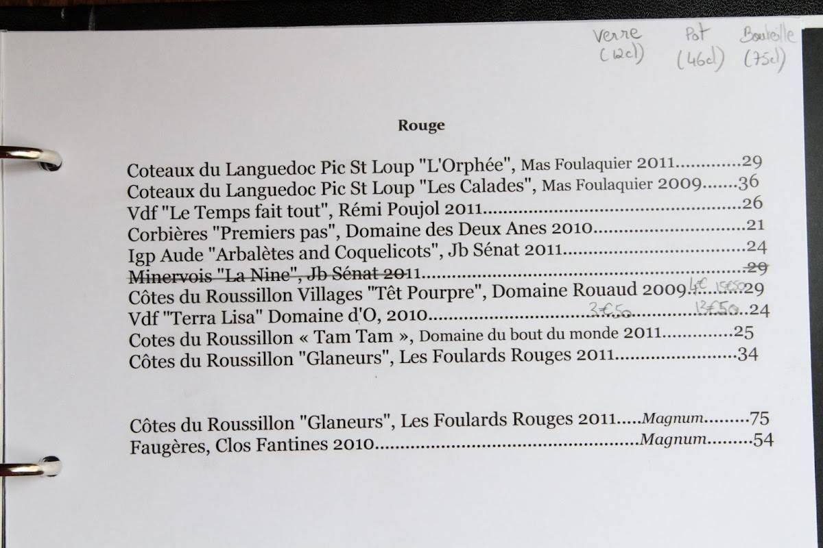 Menu de Chez Paul
