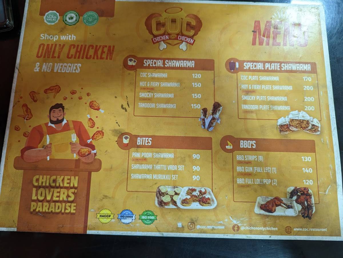 Chicken Only Chicken - Saravanampatti menu