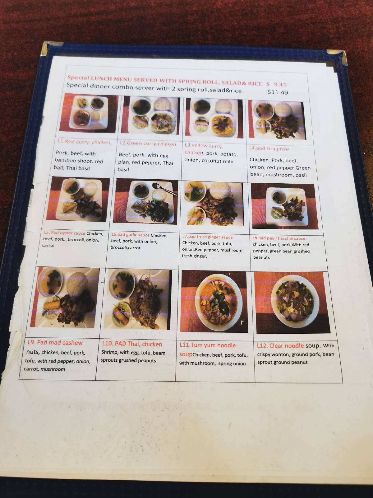 Menu at Coconut Thai Restaurant (Chilliwack), Chilliwack