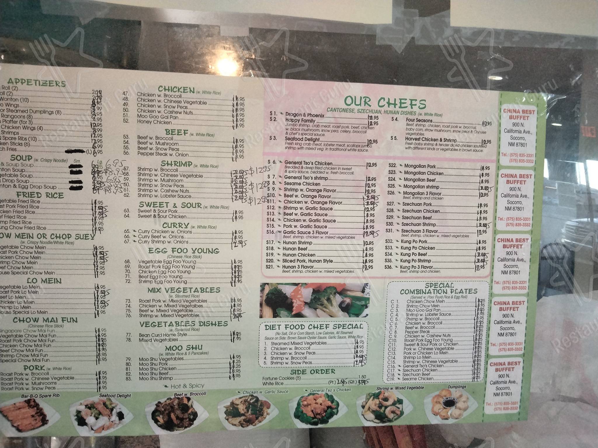 Menu at China Best Buffet restaurant, Socorro