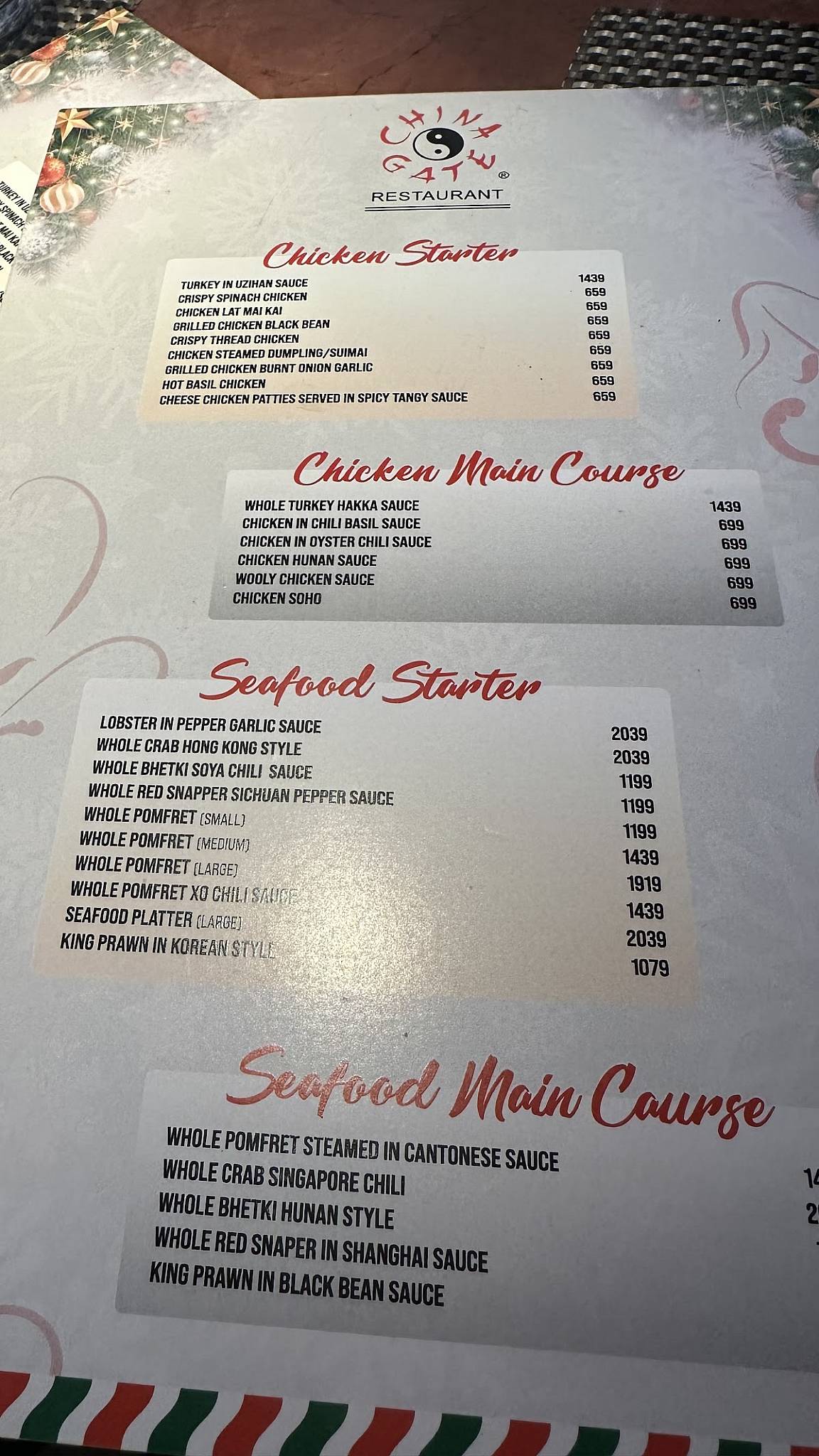 China Gate Bandra West menu