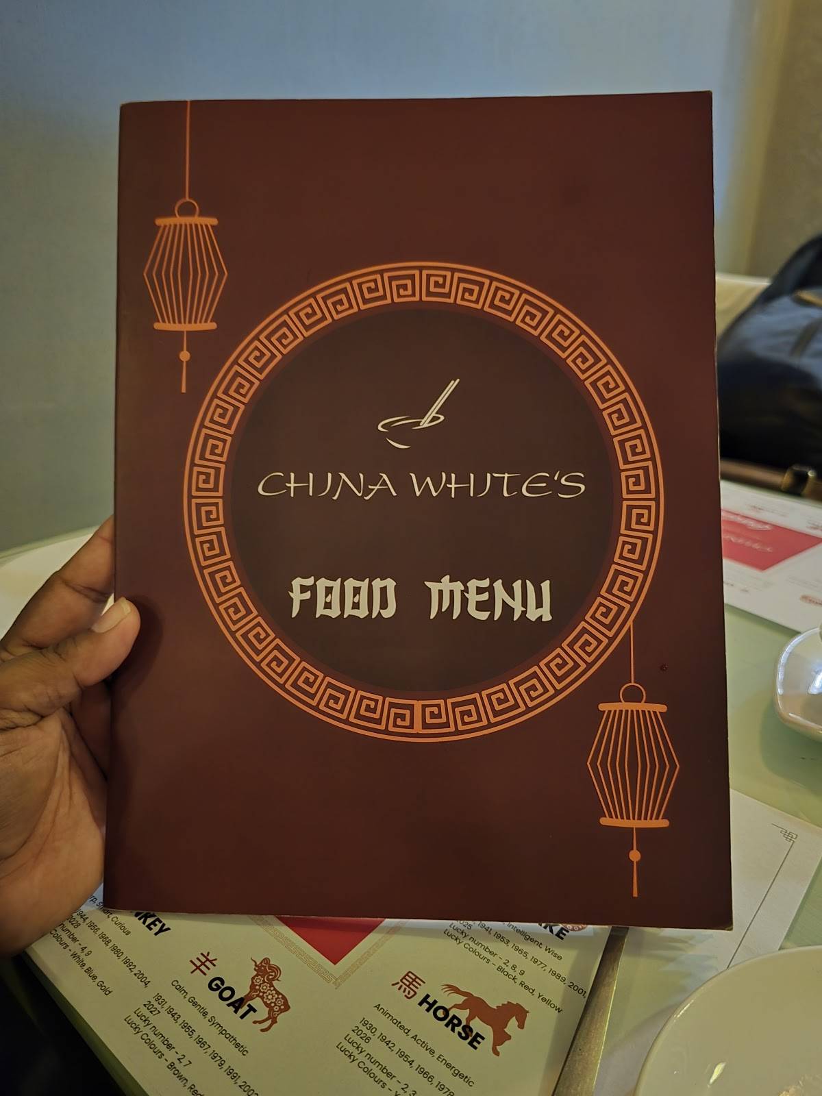 China White's menu