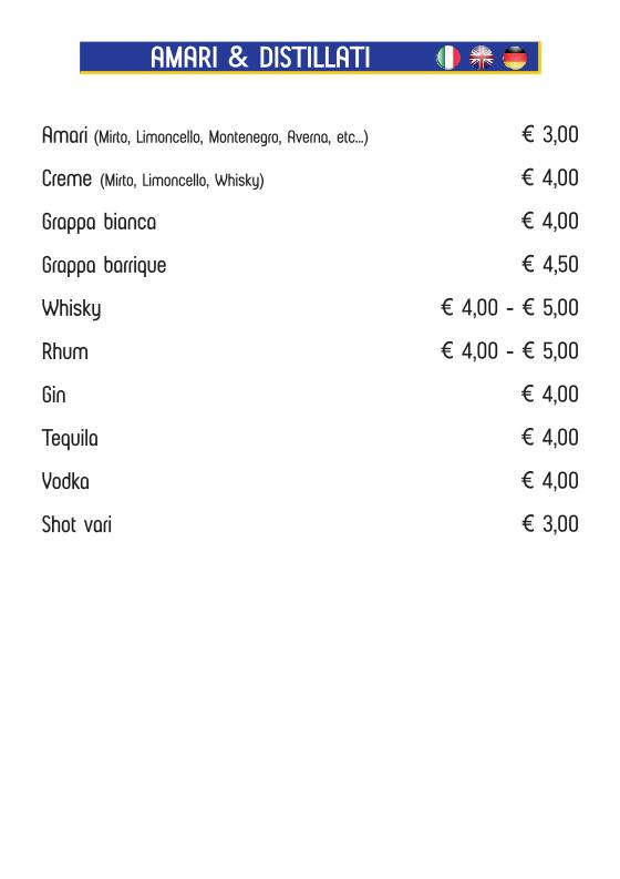 Menu di Beach Bar Babilonia 