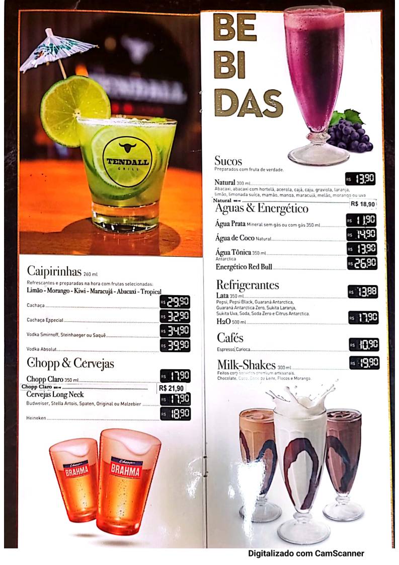 Tendall Grill - Santo André cardápio