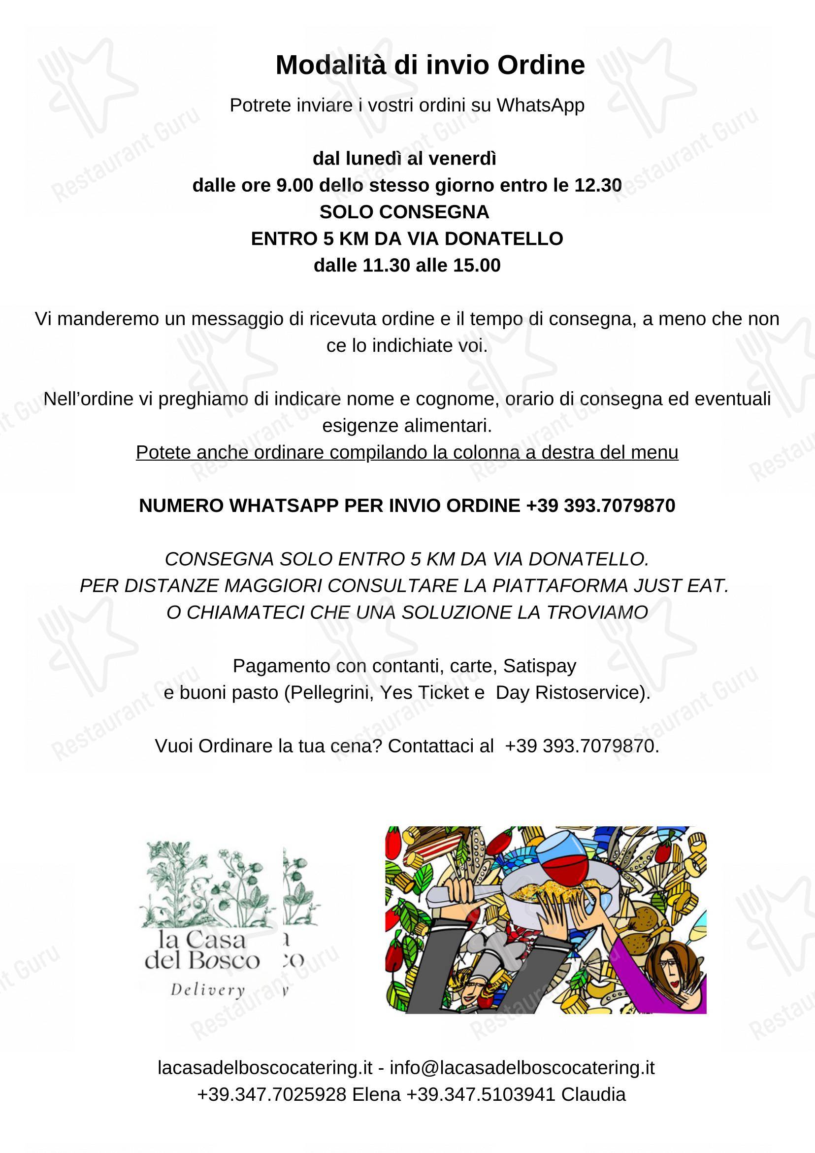 Menu per CLafè in Padova