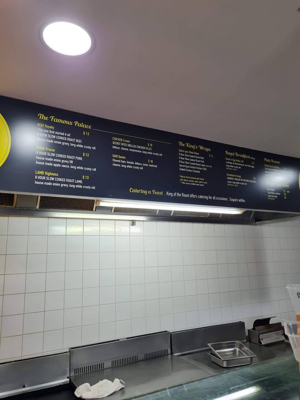 Menu at King of the Roast fast food, Clarinda