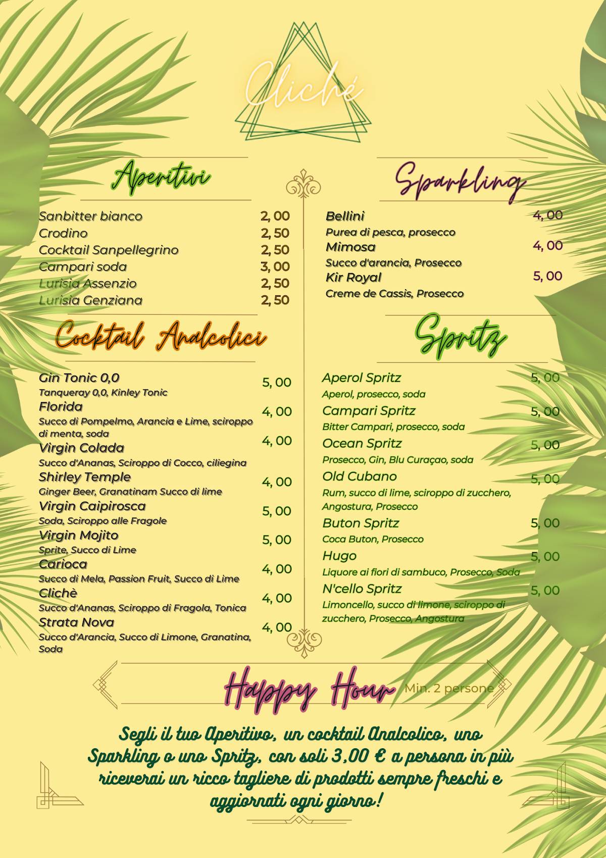 Menu di Cliché 
