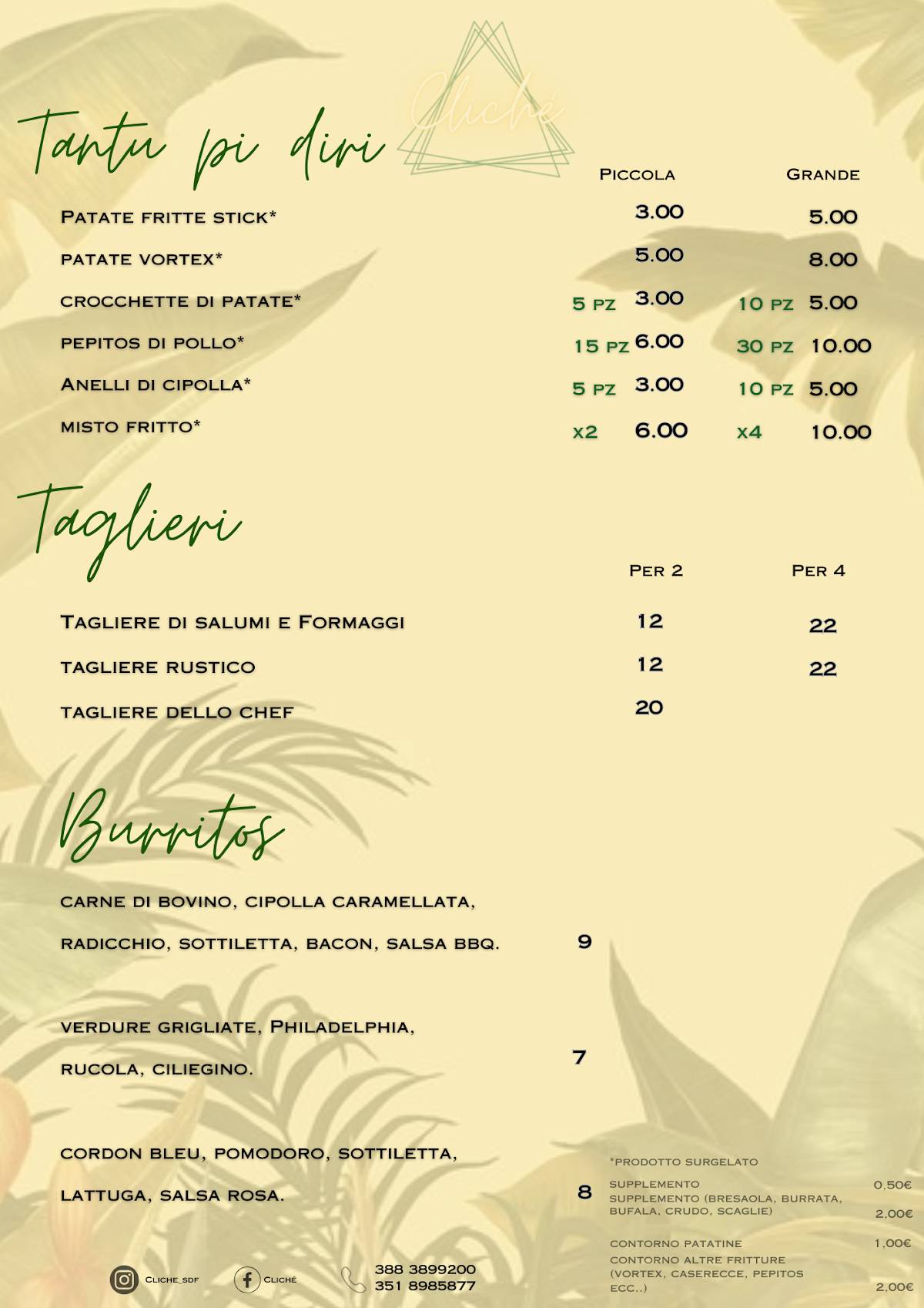 Menu di Cliché 