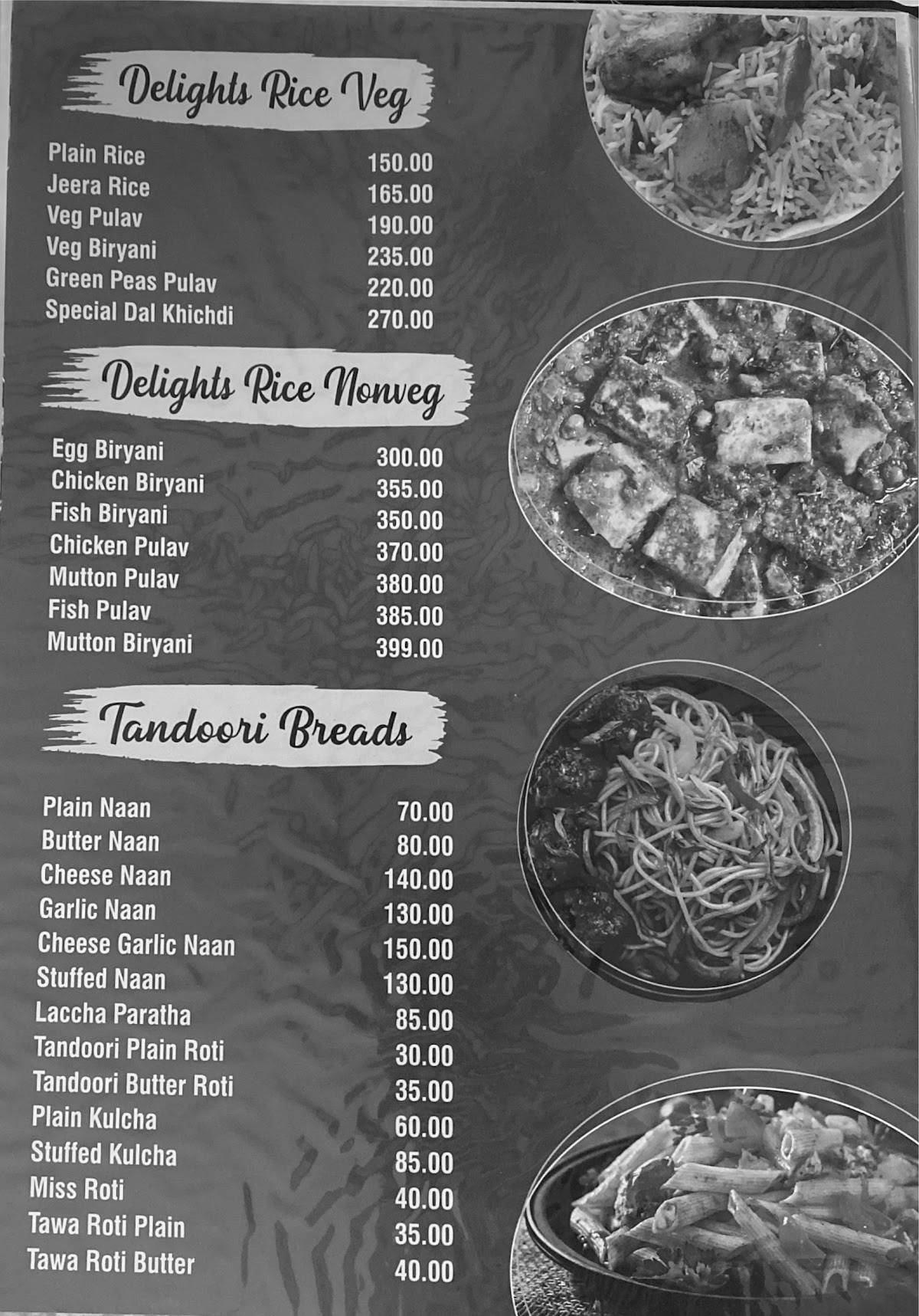 Clouds cafe & restaurant menu