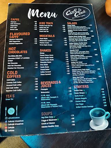 Cofi Club menu